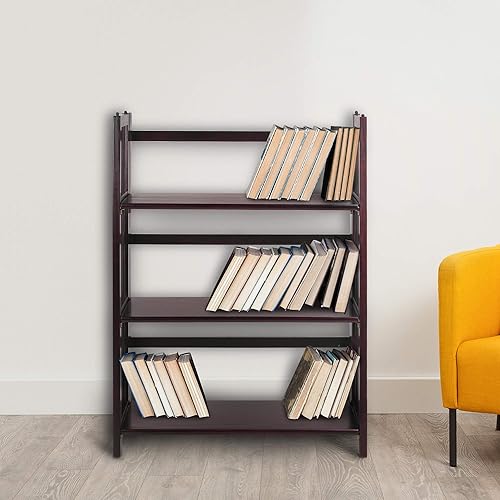 Miniatura 2 de Estantería de 3 estantes plegables y apilables Casual Home, 70 cm de ancho, color café expreso