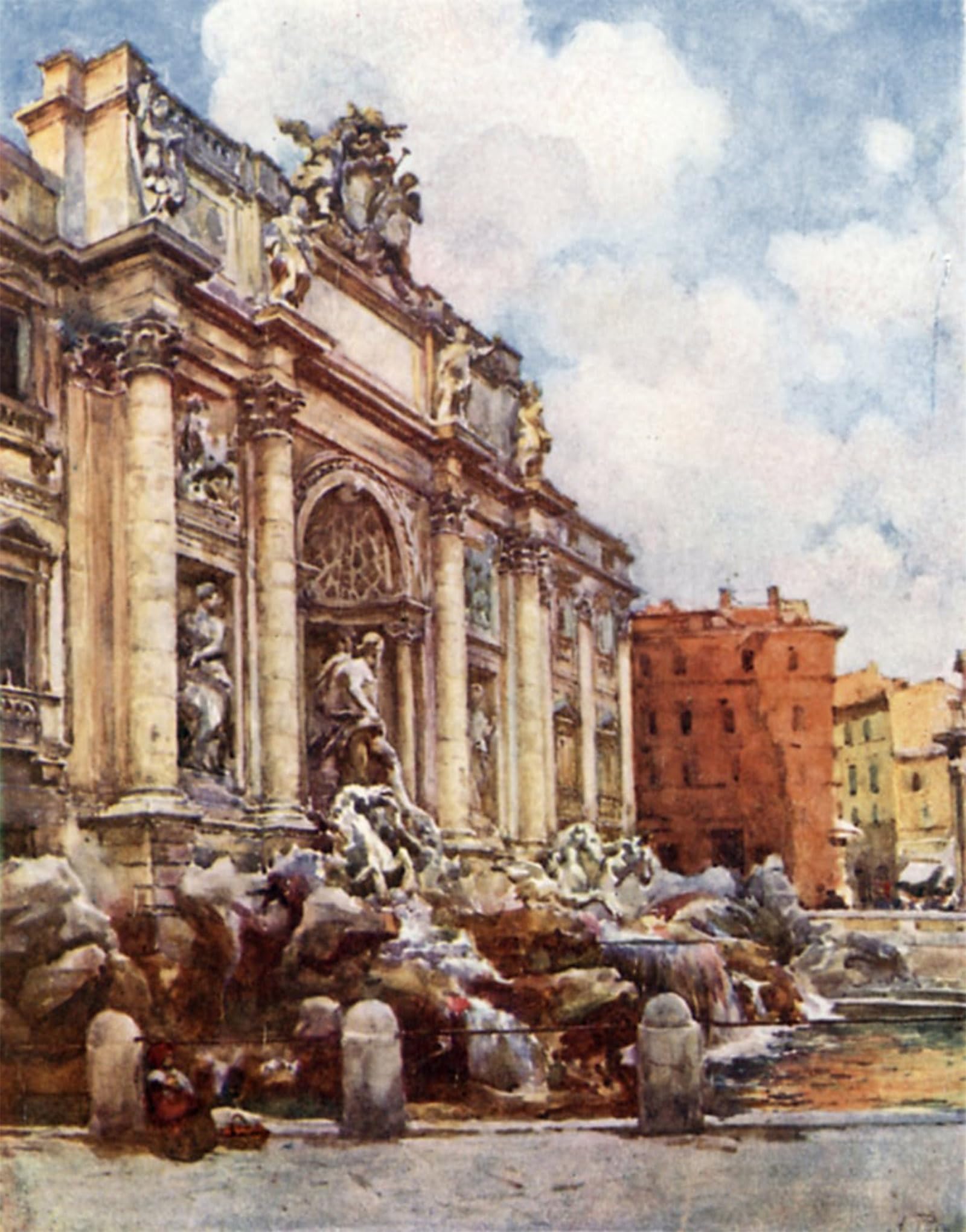 ARTXLXXBN Famous Painting Canvas Artwork Graffiti Print Fountain of Trevi by Alberto Pisa Portrait Canvas Image for Home Decor 60x90cm
