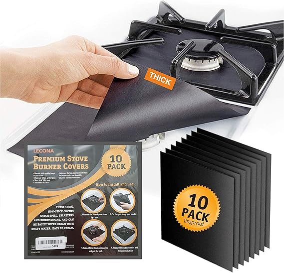 Amazon.co.jp ストーブバーナーカバー ガスストーブプロテクター ブラック 0.2mm 厚さ Stove Burner
