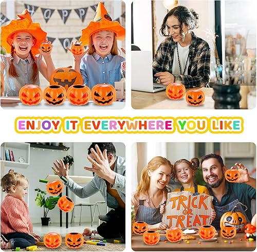 Miniatura 8 de Juguetes de Halloween, 12 paquetes de juguetes de calabaza, fantasma, alivio del estrés, juguetes para ansiedad de calabaza, bola de estrés, regalos