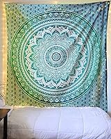 Vista 2 de Bless International Tapiz hippie tradicional indio de mandala para colgar en la pared, tapiz de algodón degradado bohemio (póster (30 x 40 pulgadas)