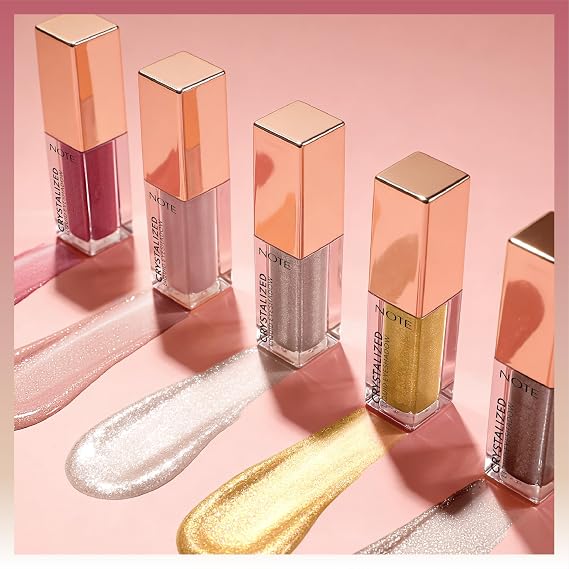 Note Cosmetics Crystalized Liquid Eyeshadow Likit Metalik Göz Farı, 04 Pink Bouquet