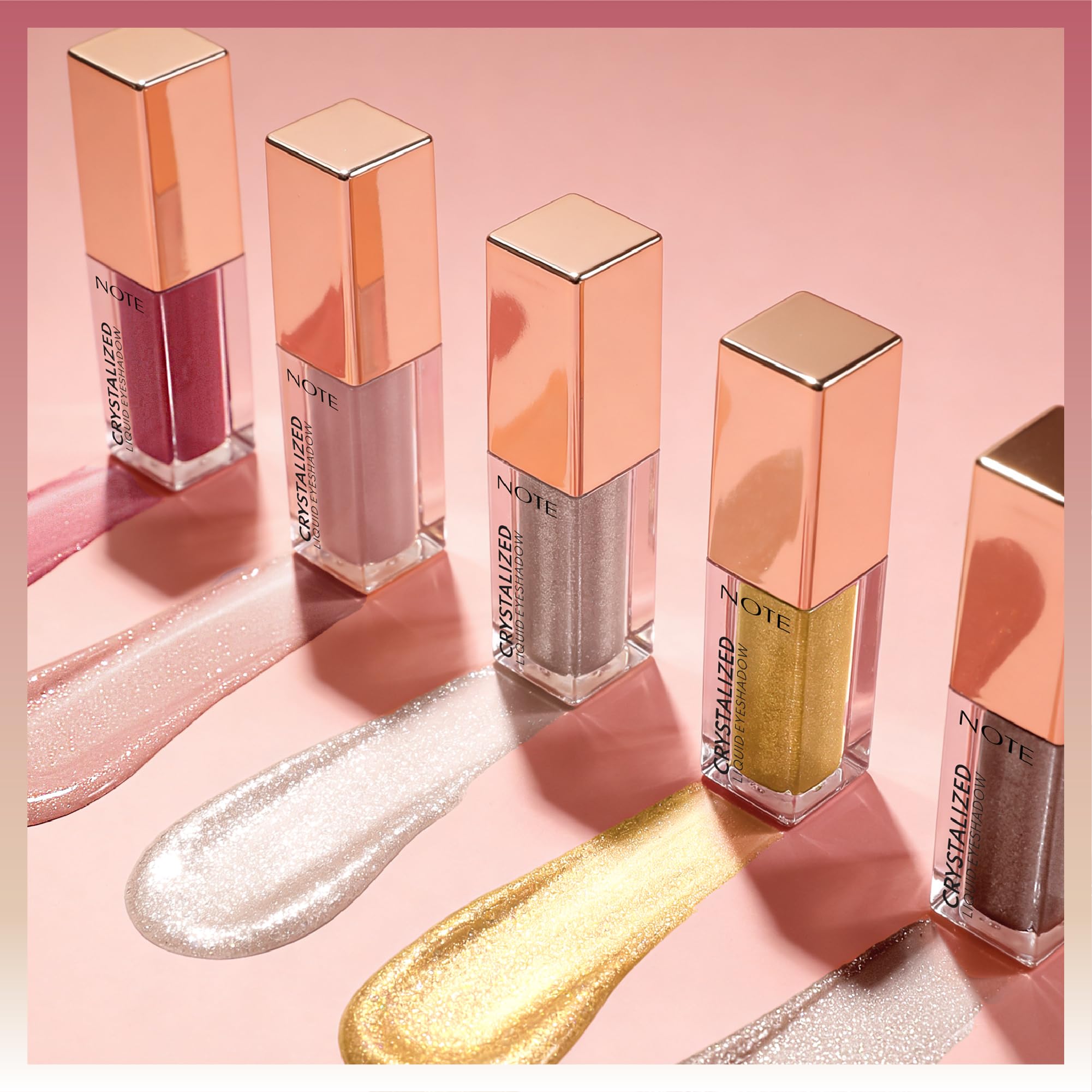 Note Cosmetics Crystalized Liquid Eyeshadow Likit Metalik Göz Farı, 04 Pink Bouquet