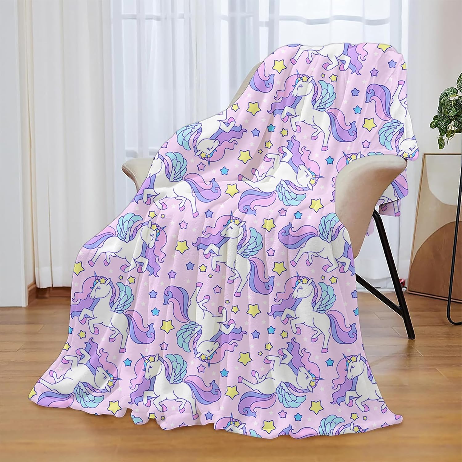 Kids Blanket Hoodie - Flannel Unicorn Glow In The Dark Sweatshirt, Oversized Wearable Blanket For Girls, Super Soft & Warm