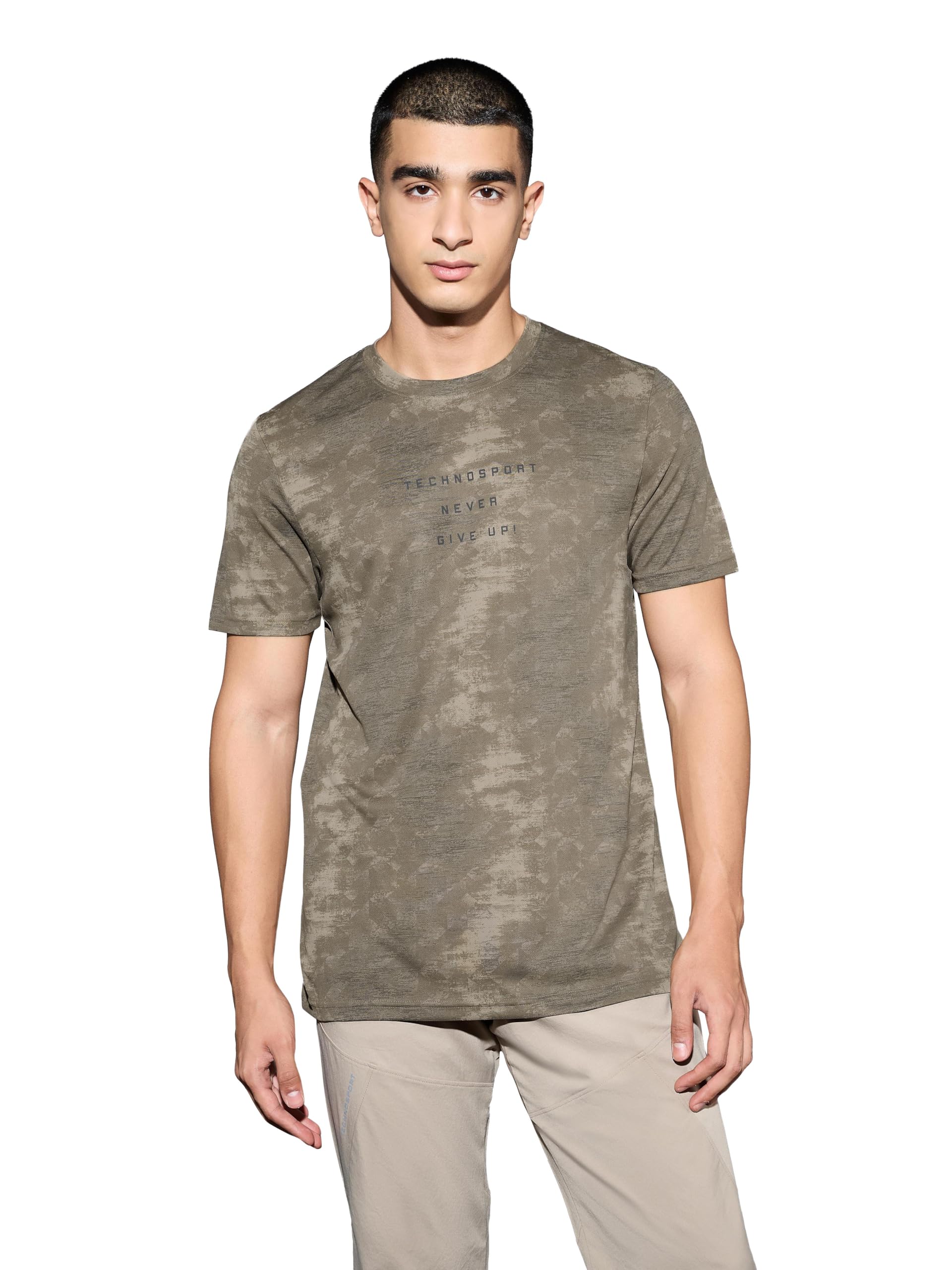 technosport Men's Crew Neck Half Sleeve All Over Print Slim Fit T-Shirt with Technocool+, UPF50+ for Gym, Sports and Regular Use-picture-32