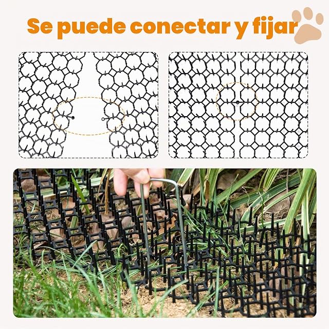 Foto 5 de 7 de OCEANPAX Tapete para Gatos de 8.5 x 6.5 Pulgadas con 12 Grapas de jardín y 12 Lazos