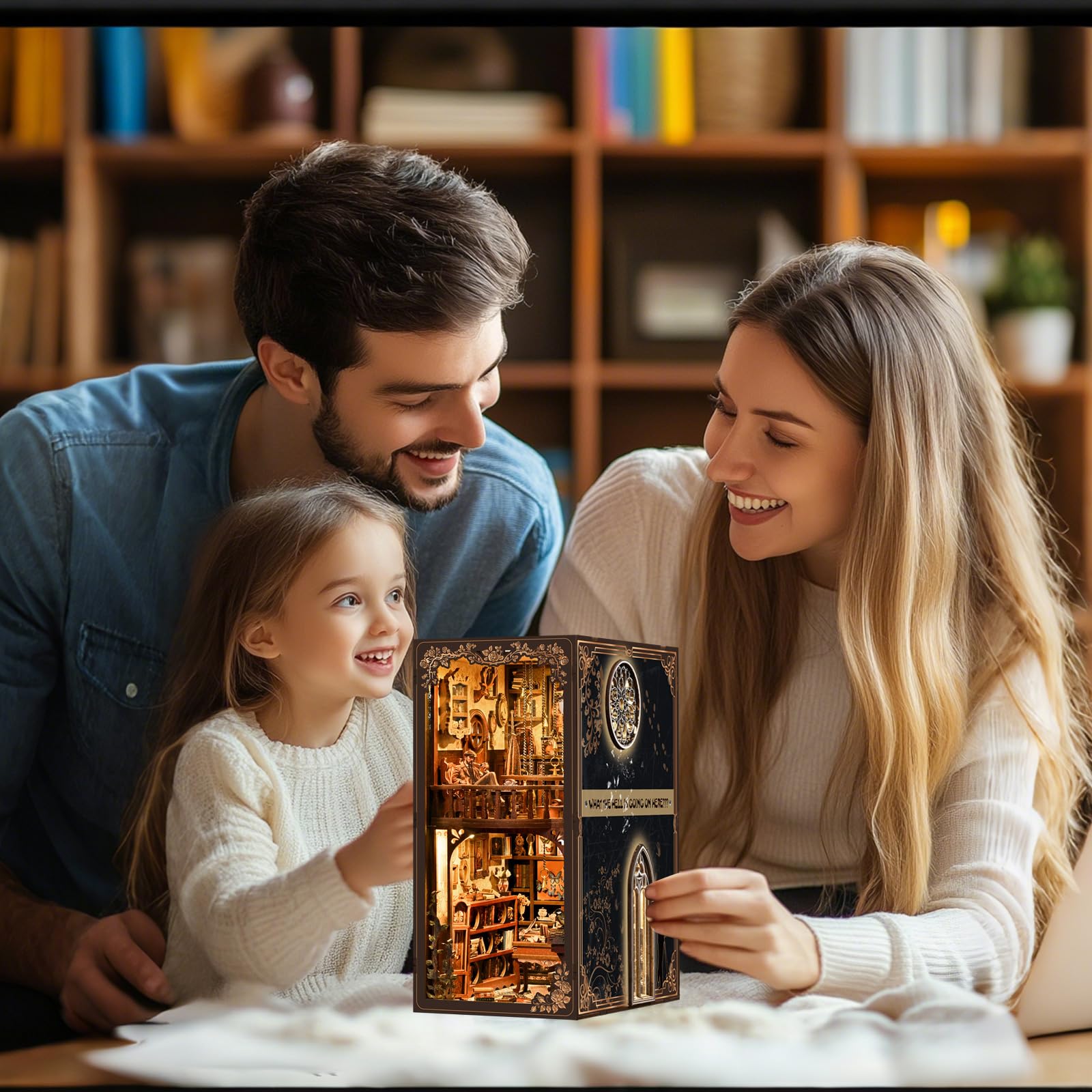 Book Nook Kit - Dark Box Mystery Case Model in The Detective Series, DIY 3D Miniature Wooden Puzzle with LED Lights, Bookshelf Decor Craft Kit for Adults and Teens Home Decor & Gi