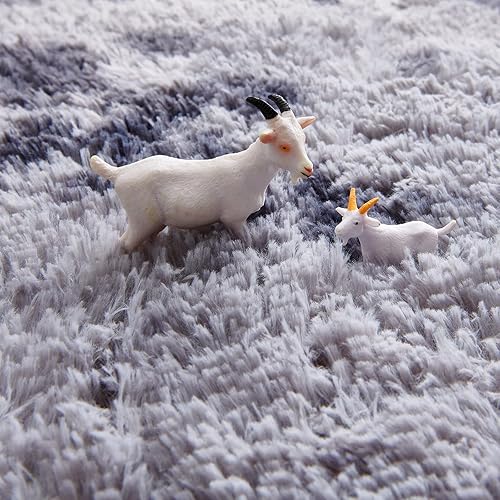 Miniatura 3 de FJZFING Alfombra redonda negra ultra suave moderna de 4 x 4 para dormitorio de niños, alfombra circular esponjosa para cuarto de bebé,