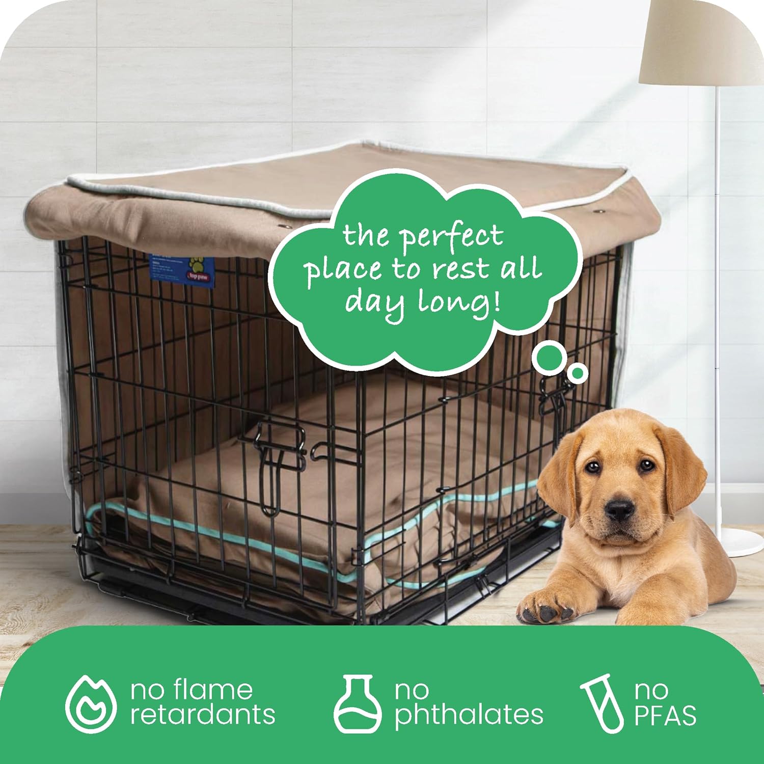 Molly Mutt Wild Horses Dog Crate Cover, 100% Cotton Canvas Cover with 2 Roll-Up Panels, Ideal for Dog or Cat Crate, Durable, Washable, and Free of Harmful Chemicals, 42" x 28" x 31"