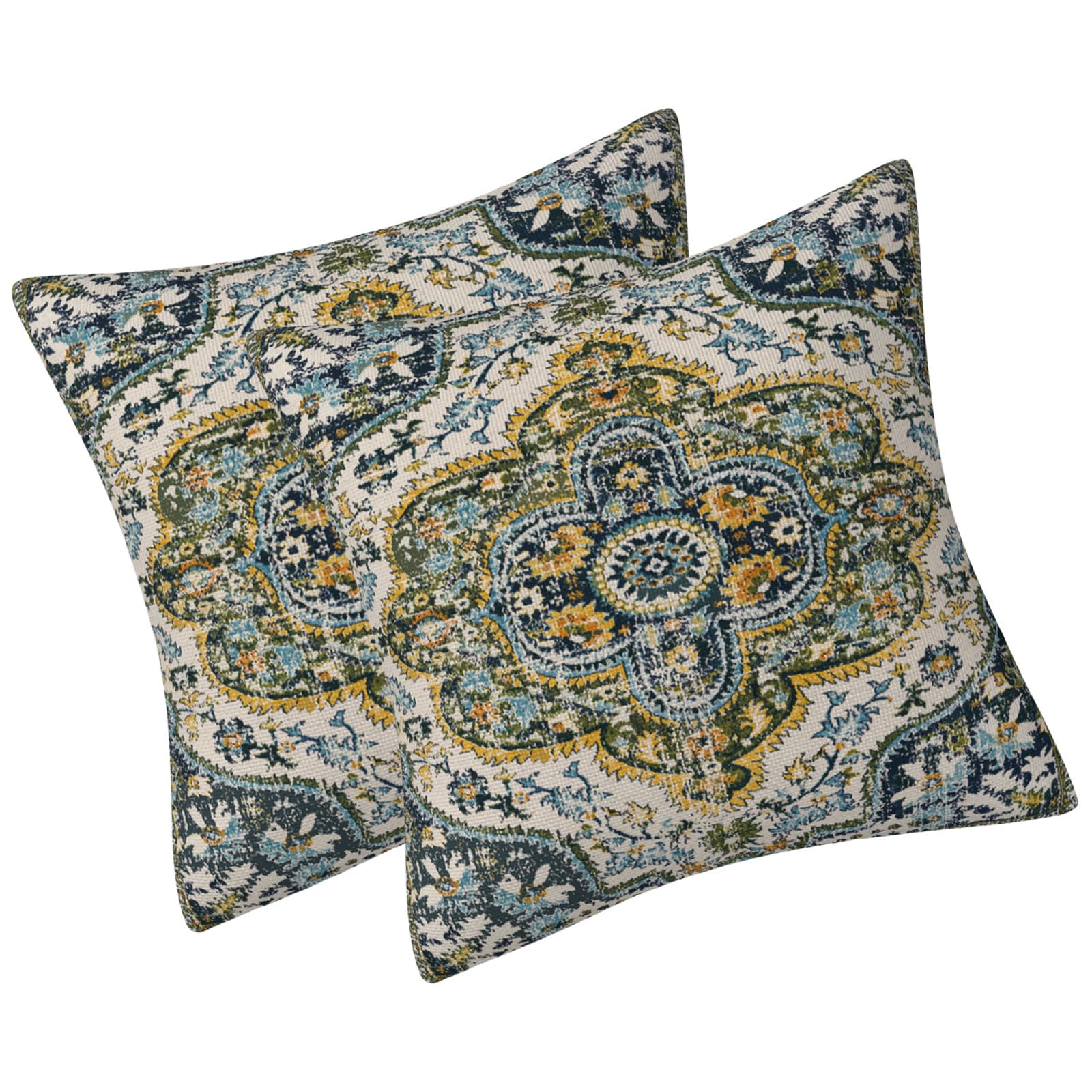 Jazuaiao 2Pcs Bohemians Throw Pillow Covers 18x18inch Cushions Case for Living Room and Patios Furniture Decoration Bohemians Pillow Covers