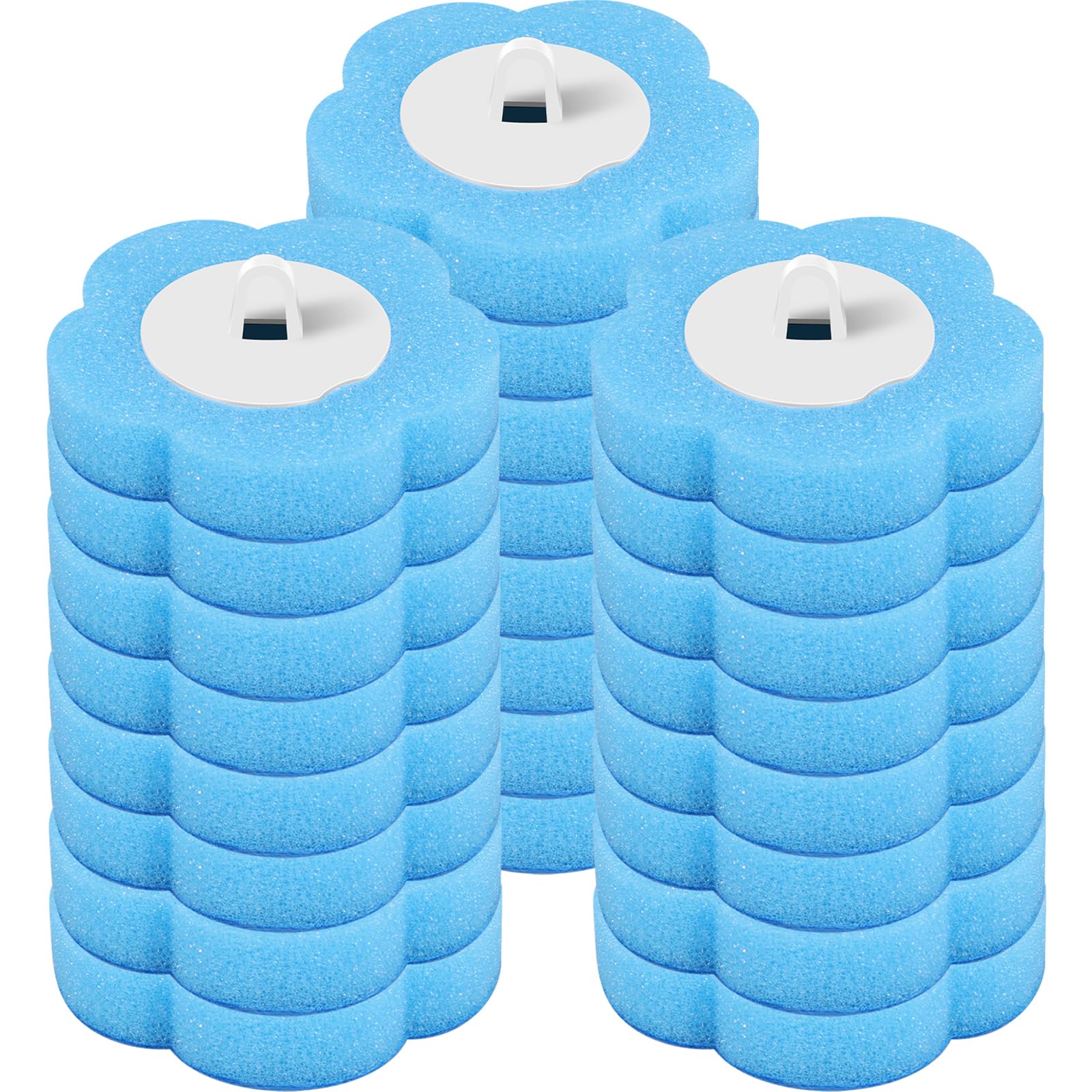 Toilet Brush and Holder Set with 18 Toilet Brush Refills Wall Mounted Toilets Bowl Cleaner Brushs with Handle and Holder Adhesive Toilets Bowl Brushs Storage Caddy for Bathtub Sink