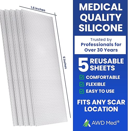 Miniatura 4 de AWD - Hojas de silicona para cicatrices para eliminación de cicatrices, cinta de silicona extra gruesa de 0.020 in para cicatrices quirúrgicas,