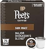 Peet's Coffee, Dark Roast Single Serve Coffee Pods - Major Dickason's Blend 75 Count (1 Box of 75 Pods)