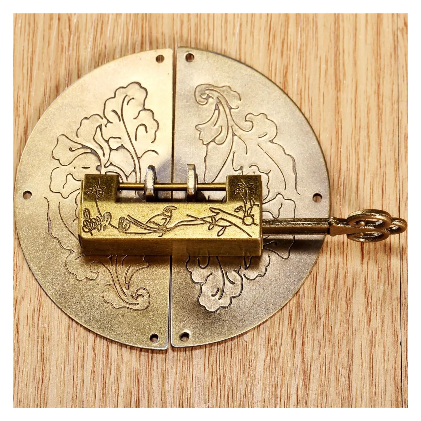 1 Juego de cerradura Vintage con llave, candado antiguo y cerrojo Kit tornillos for joyero, cajas madera, gabinete DIY Para armarios
