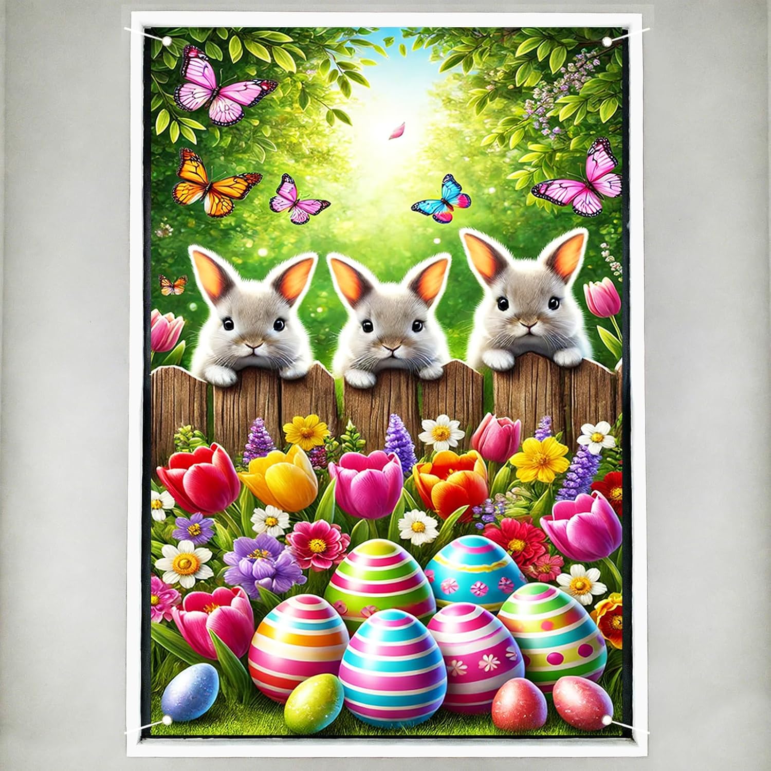 Nuxovilar Hammock Bunny Easter Window Cover 31x47 Inches Polyester