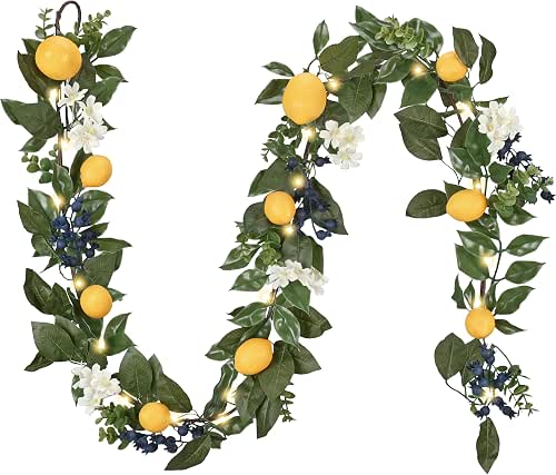 Valery Madelyn 6ft Artificial Lemon Garland for Mantel Summer Decor(Thin)