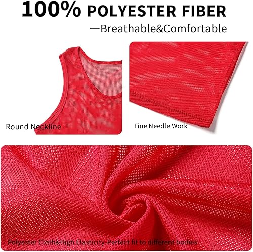 Miniatura 3 de MTTYYD Chalecos de práctica de equipo de entrenamiento de malla de nailon para adultos y jóvenes, baberos de fútbol numerados