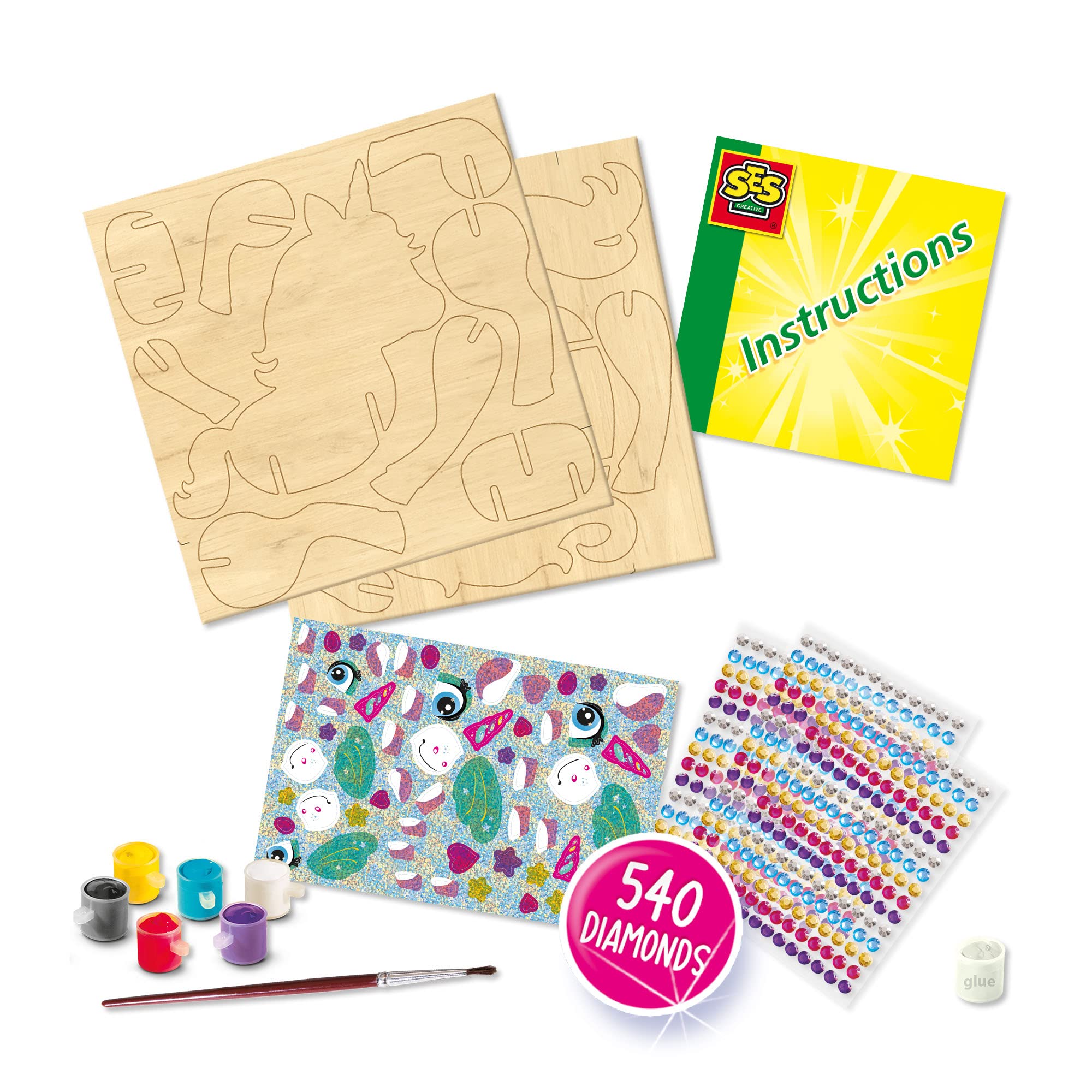 SES Creative 14134 - Diamond Painting - 3D Unicorns, Multi - Image 2