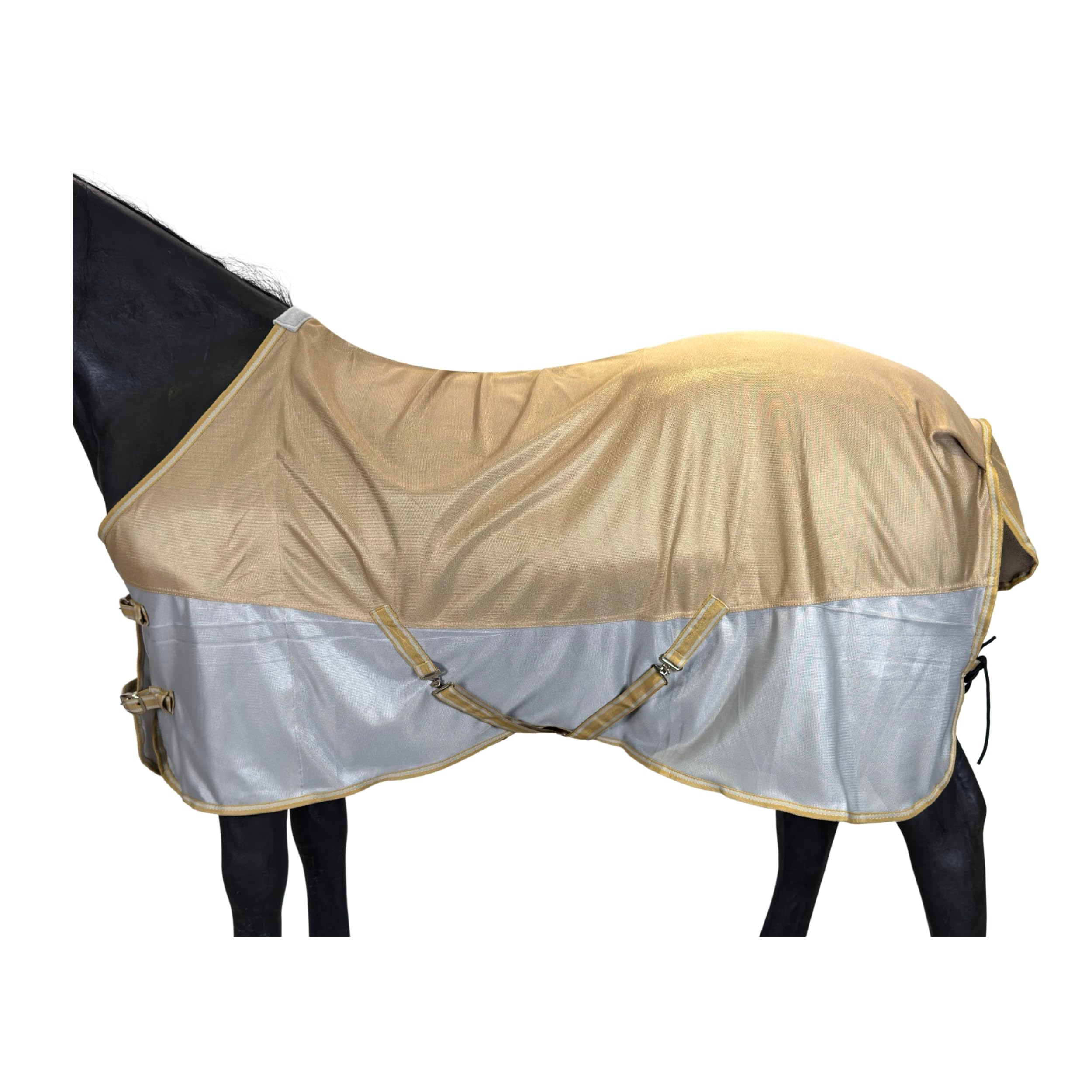BARN &amp; STABLE Breathable and UV Protective Tear-Resistant Mesh Horse Fly Sheet Comfy Equine Summer Sheet with Removable Web Leg Straps