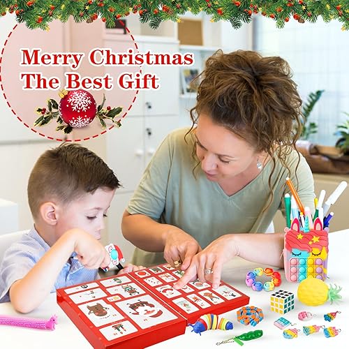 Miniatura 6 de Calendario de Adviento 2023 para niños, juguetes antiestrés de 24 días de sorpresas, calendarios de Adviento de cuenta regresiva de Navidad, juguete