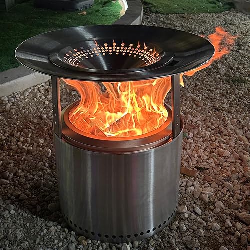 Miniatura 6 de Deflector de calor para hoguera de estufa individual, fácil de instalar y quitar, patas desmontables, disco central desmontable fácil de quitar, más