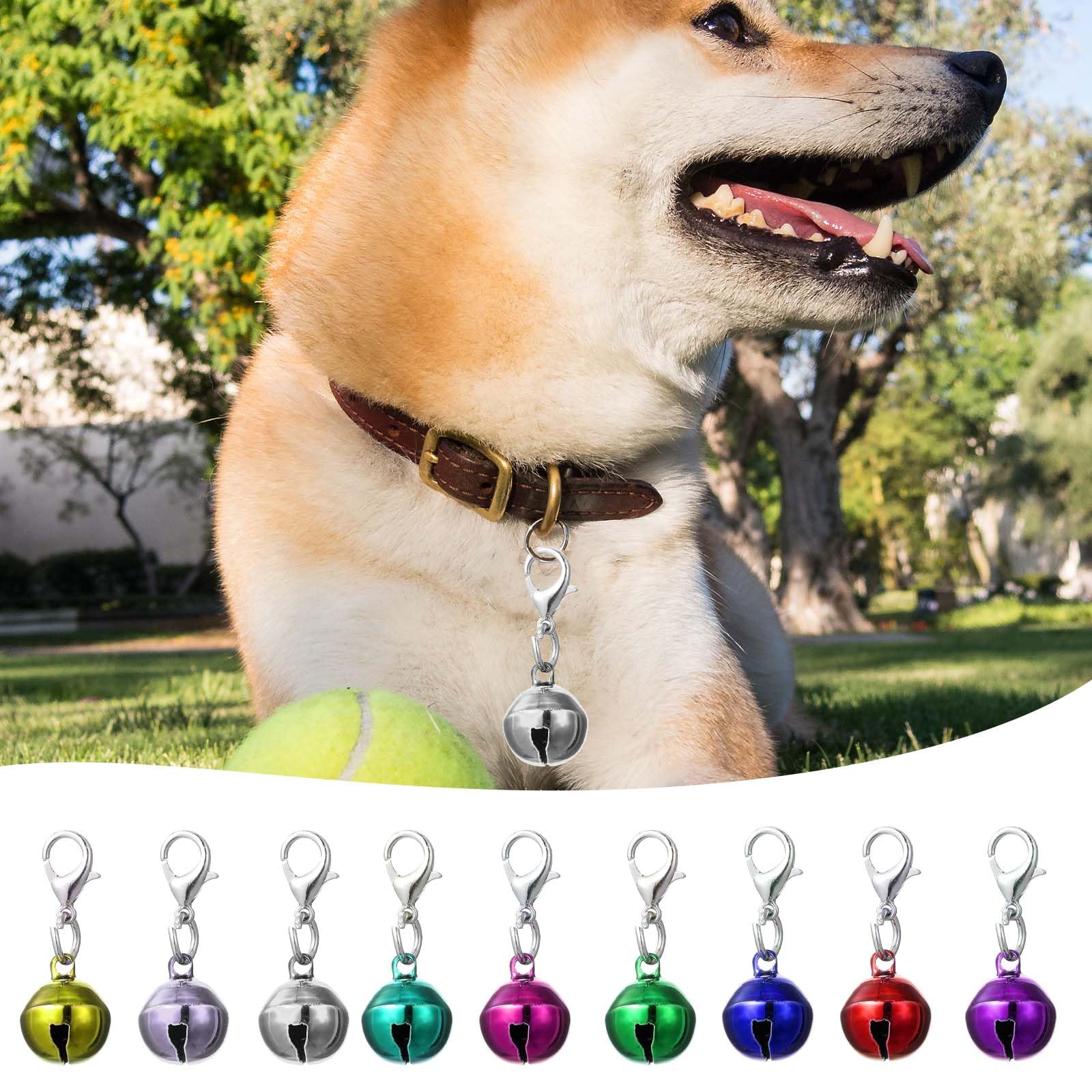 Larrel 9 Stück Katzenhundehalsband Jingle Bell, Bunte Haustier Glocken mit Verschlüssen Trainings Glöckchen Halsband Anhänger Haustierhalsband Zubehör Tracker Glocke für Party DIY Basteln Dekoration