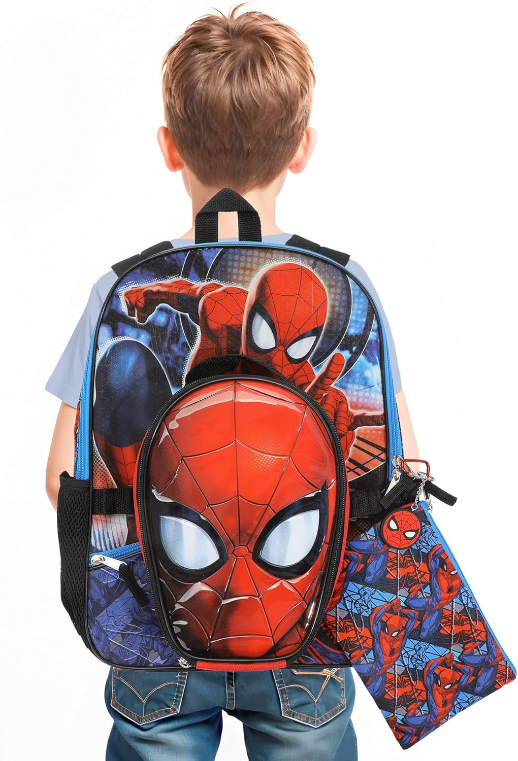 BIOWORLD, Boys, Five-Piece 16" Backpack with Lunch kit for Boys (Little Kid/Big Kid), Aop, One Size