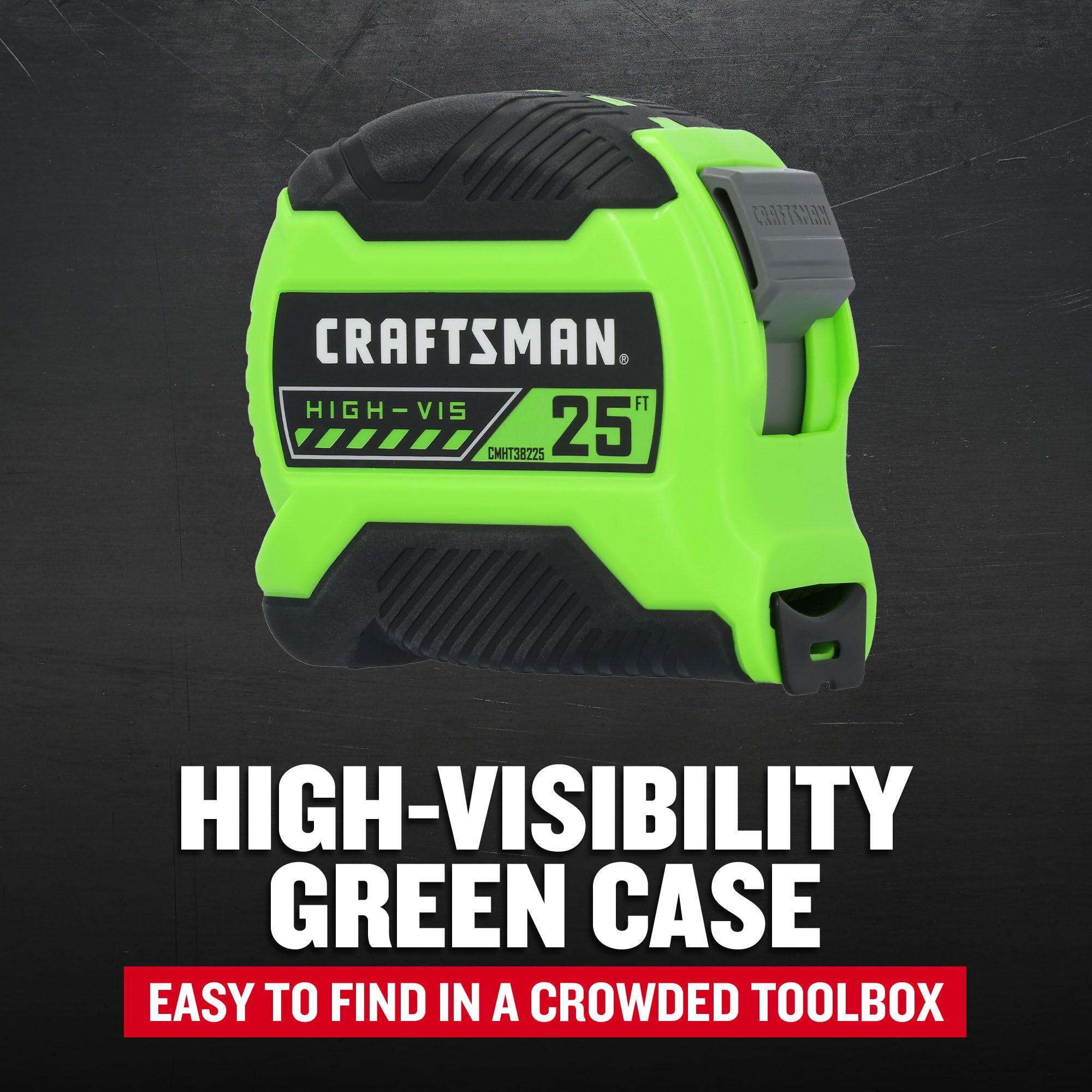 CRAFTSMAN Mètre ruban haute visibilité 7,6 m noir et vert (CMHT38225LW)