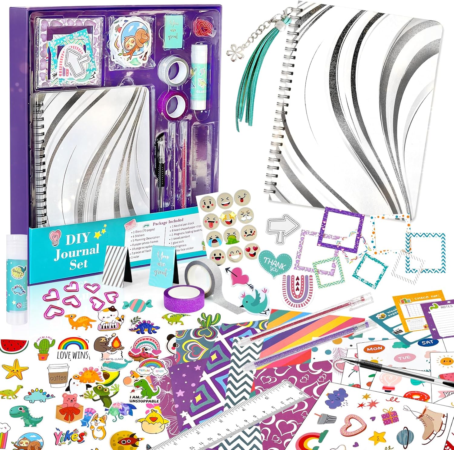 DIY Journal Kit for Girls - 49pcs