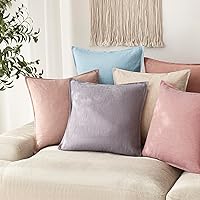 Vista 215 de Foindtower Paquete de 2 fundas de almohada decorativas de lino y liso, funda de cojín decorativa suave, estilo bohemio campestre para silla, sofá