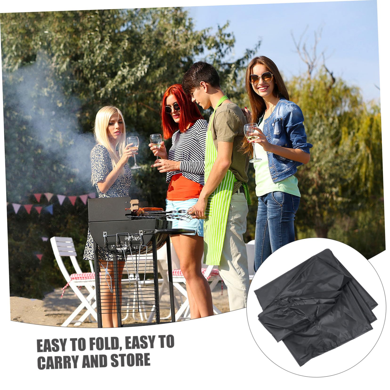 Hemobllo Copertura per Barbecue in Poliestere di Forma Quadrata Resistente e Sicuro da Usare Offre Protezione Contro le Intemperie e Facile da Pulire e Riporre