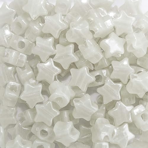 Star Beads White Nightglow - Cuentas de pony que brillan en la oscuridad de 0.512 in