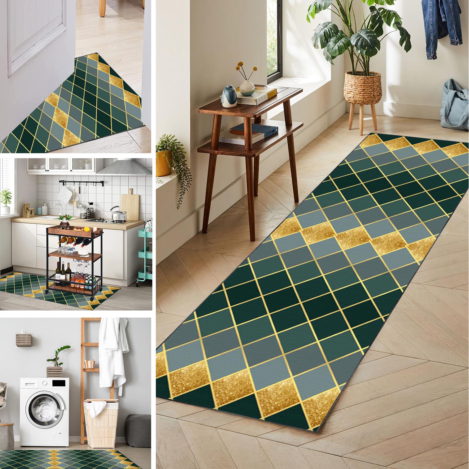 Alfombra de pasillo antideslizante de 70 x 120 cm para evitar caídas en la cocina
