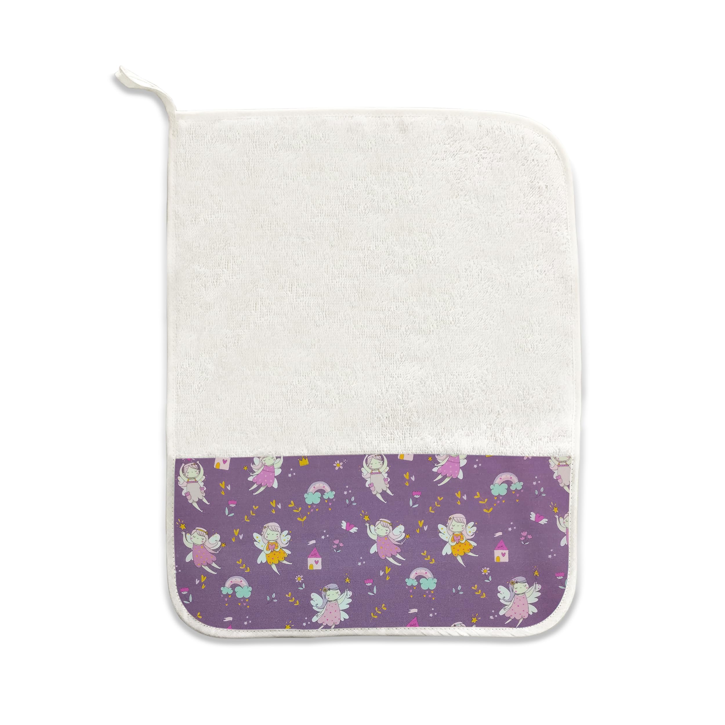 Panini Tessuti , Small towel in pure cotton terry for baby food - lunch - snack in kindergarten size 30 x 38 cm Fantasy Fatine