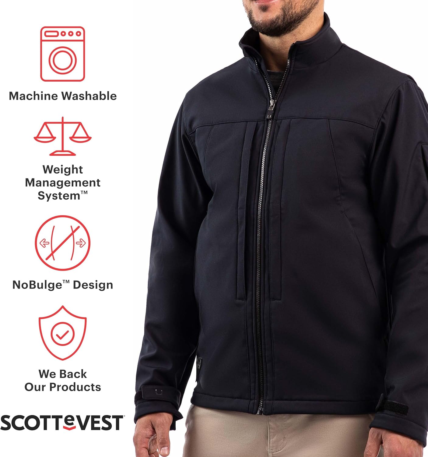 SCOTTeVEST EDC Jacket for Men - 30 Hidden Pockets - Water Repellent Coat for Concerts, Travel, & More - Image 2