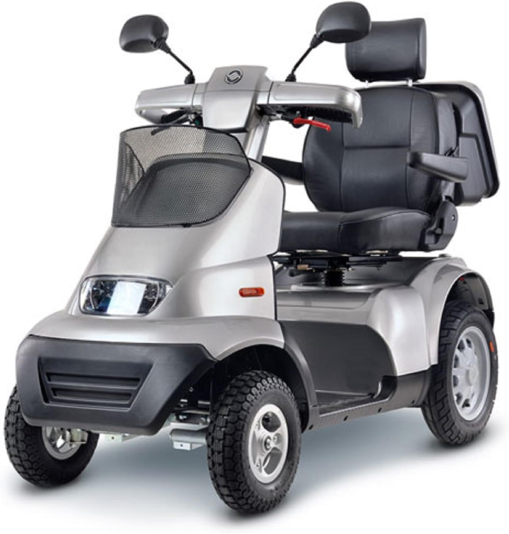 Afikim - Afiscooter S4 - Full Size Mobility Scooter - 4-Wheel - Metallic Silver LIFETIME WARRANTY