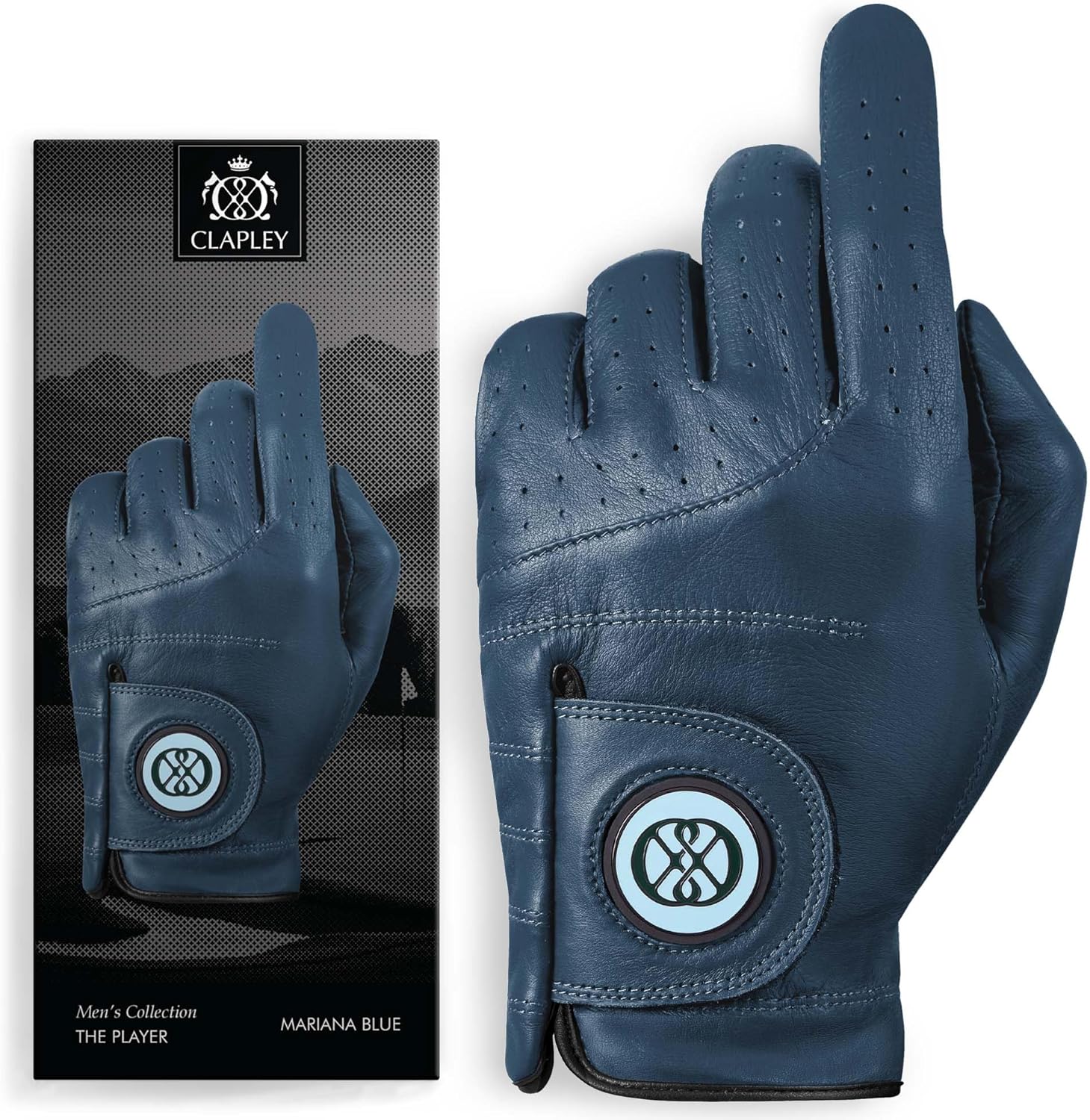 CLAPLEY Men’s Golf Glove – Premium Cabretta Leather with Magnetic Ball Marker, Breathable Design, Good Elasticity, Precious Gift for Golfers, Super Soft Feel, Left and Right Hand, Secure Fit