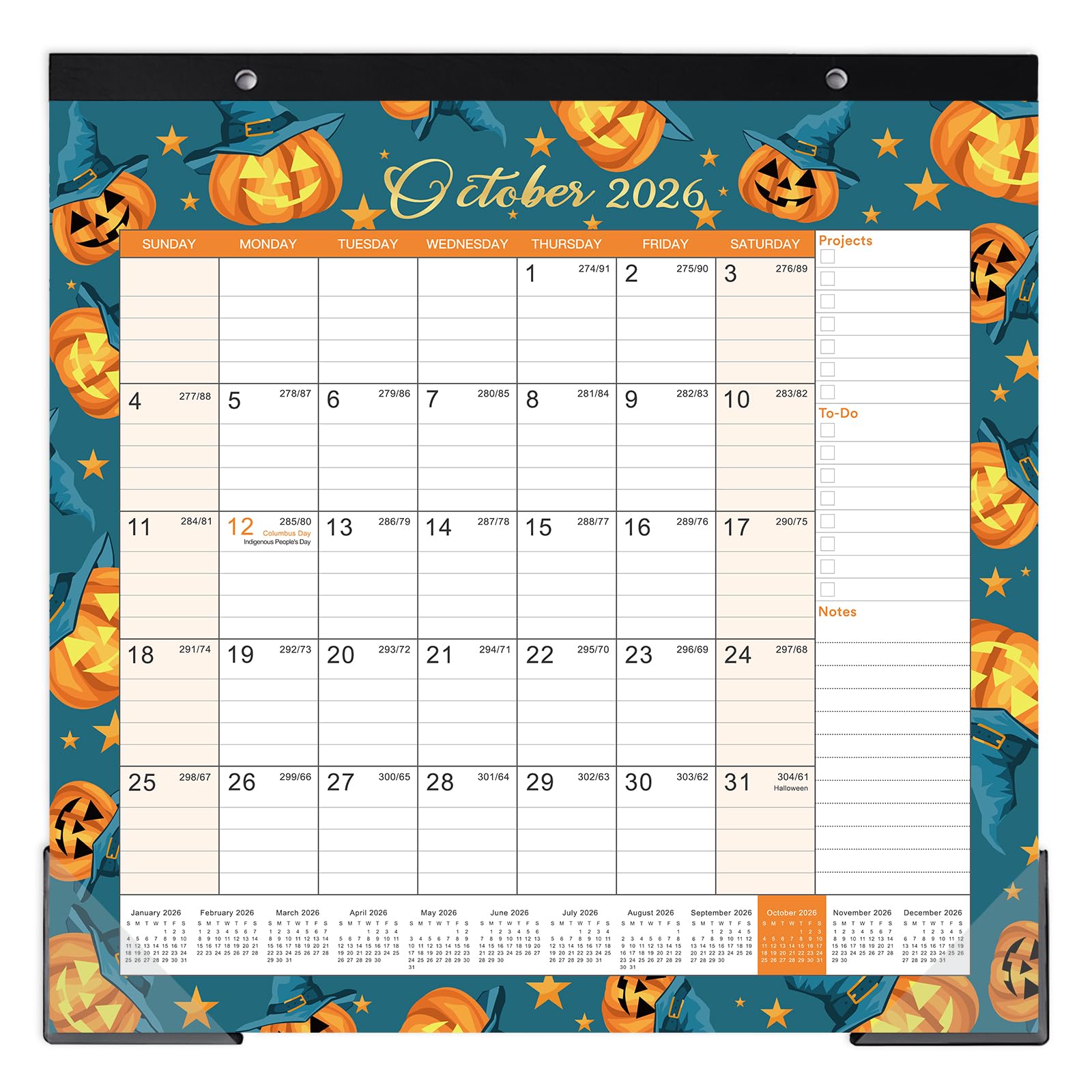 Magnetic Calendar for Refrigerator - Magnetic Fridge Calendar 2026-2027, Jan. 2026 - Dec. 2027(24-months), 11.5'' x 11.5'', 2026-2027 Desk/Wall Calendars with Corner Protector, Tear-off Pad - 12 Themes