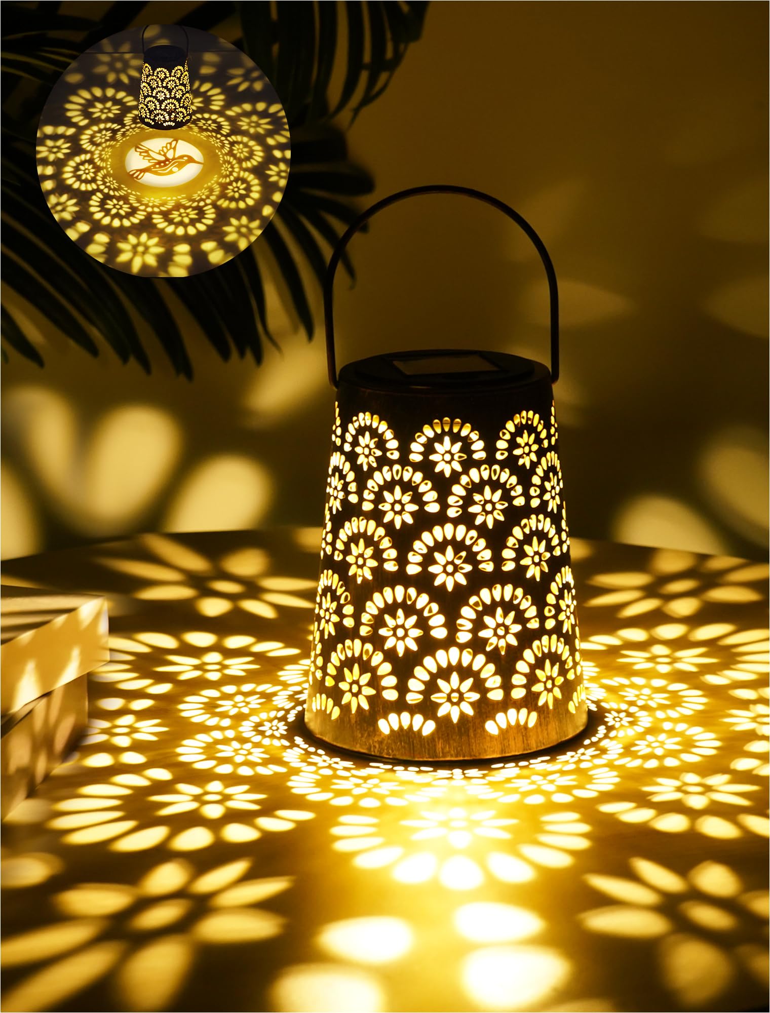 Solarlampen für Außen, Solarlaternen für Außen Winterfest IP65 Balkon Deko, Solarleuchte Hängend für Dekoration Terrassen, Garten, Gartendeko, Patio, Camping, Rasen