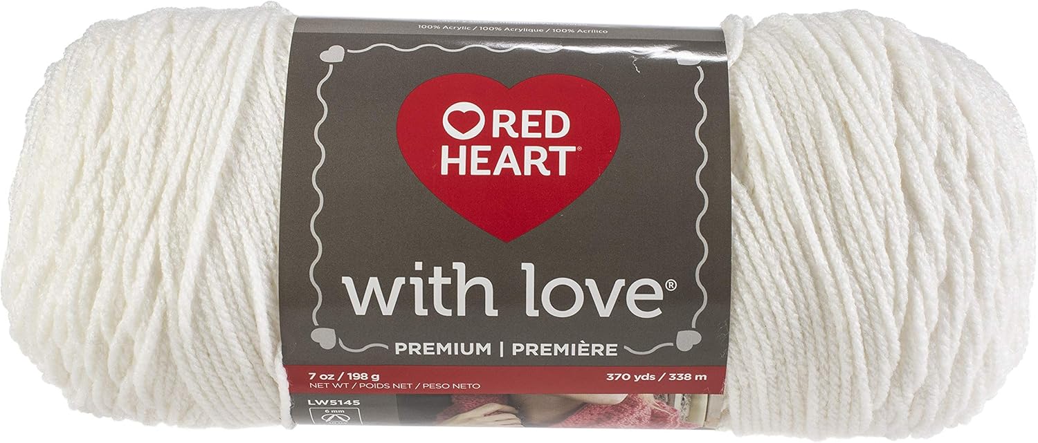 Red Heart Love Yarn-6/Pk-White, 6/Pk, White 6 Pack