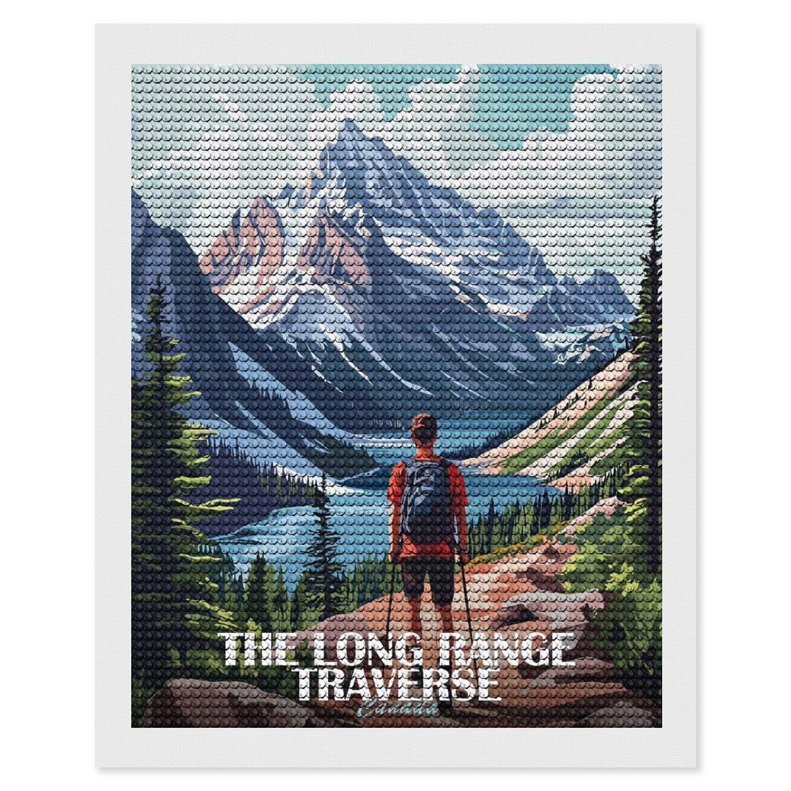 Junmoney The Long Range Traverse Canada Diamond Painting Canvas Kit 16"x20", Leisure Activity, Aesthetic Room Decor, with Tool Kit, DIY, Gift