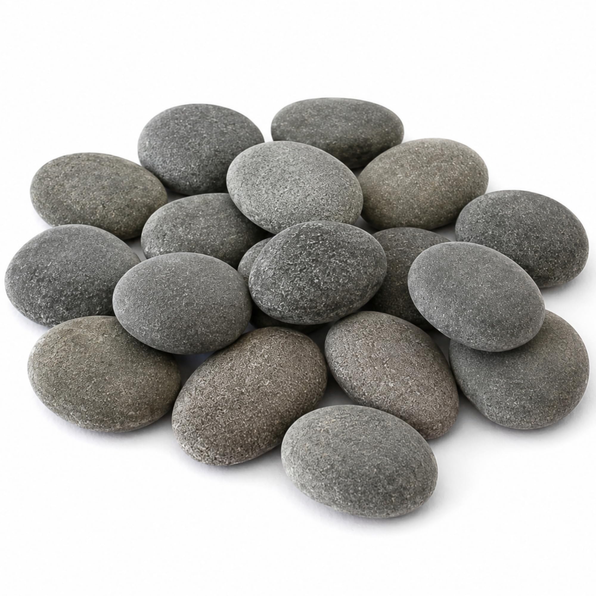 Rainbow Eco Play Natural Grey River Stones, Decorative Garden Pebbles for Plant Pots, Landscaping, Ponds & Water Features, Flat Smooth River Rocks for Home & Garden Décor Approx.14 Pebbles, 4cm - 9cm
