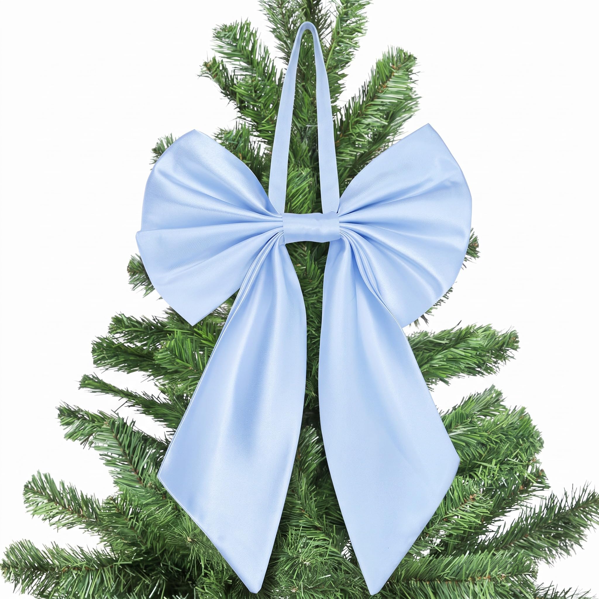 Janinka Blue Velvet Christmas Bow for Tree Topper 22" Big, Polyester โ image 1