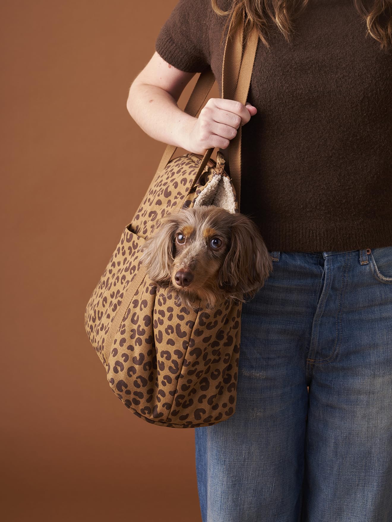 VERTBAUDET Sac de Transport pour Chat et Chien Marron imprimé TU