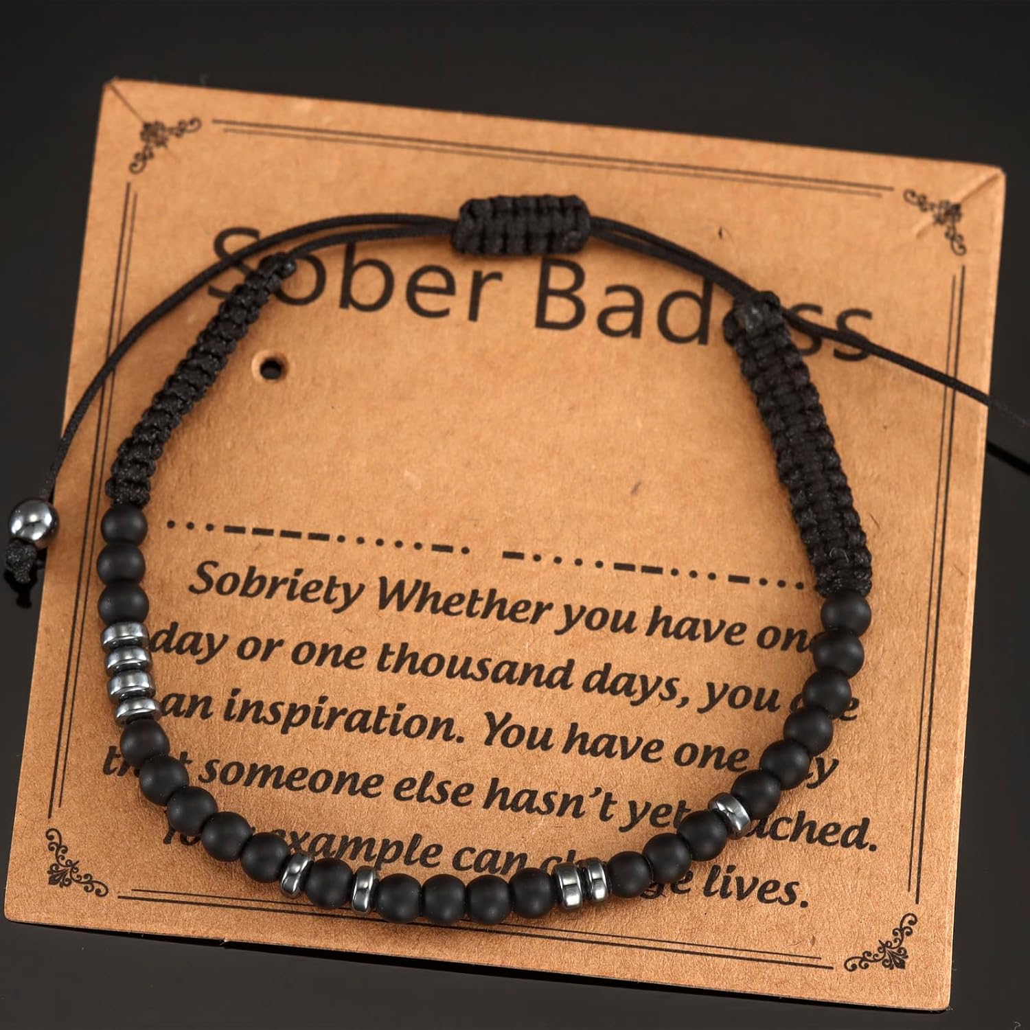 HUTIMY Sobriety Bracelet Gifts Women Morse Code Aa Recovery Jewelry Stay Sober Bracelet - Image 2