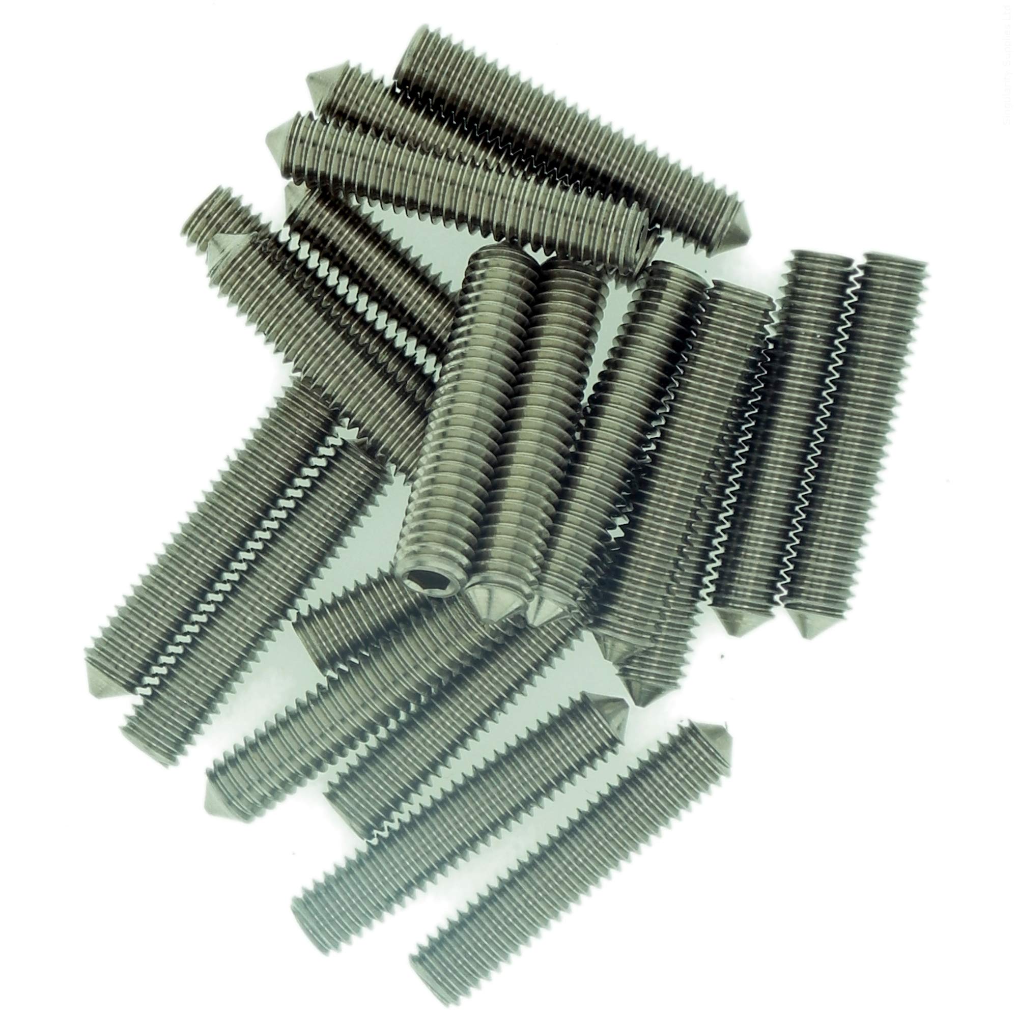 Singularity Supplies M6 (6Mm X 10Mm) Hex Socket Grub Screw (Cone Point) - Stainless Steel (A2) (Pack Of 20)