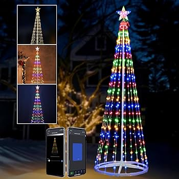 7ft 295LEDS Smart LED Christmas Cone Tree Light Outdoor