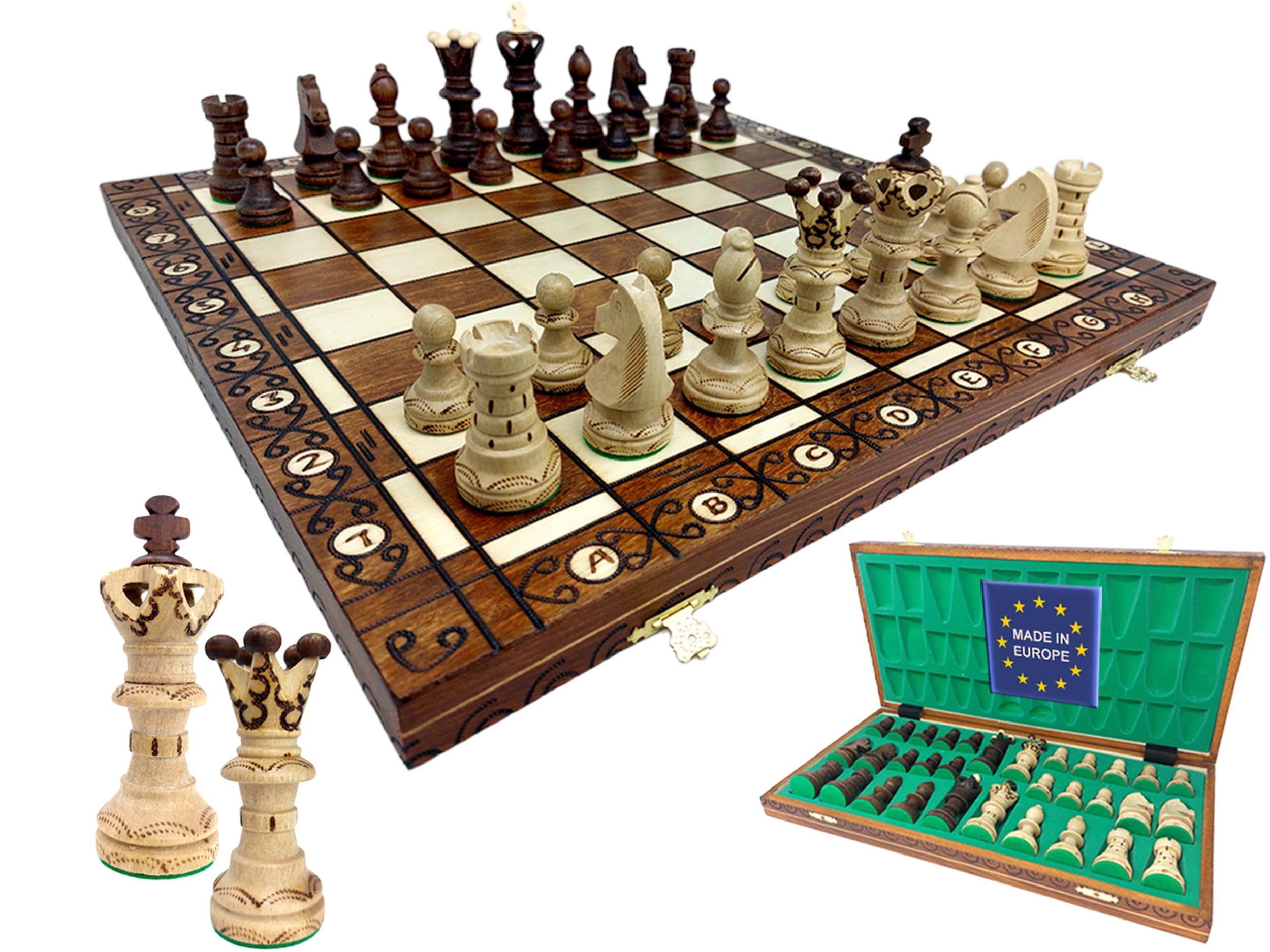 Chessebook Schaakspel van hout - Schaakbord 40 x 40 cm - Opvouwbaar - Schaak - Schaakset - Schaakdoos - Handgemaakt Chessebook Schaakspel van hout - Schaakbord 40 x 40 cm - Opvouwbaar - Schaak - Schaakset - Schaakdoos - Handgemaakt
