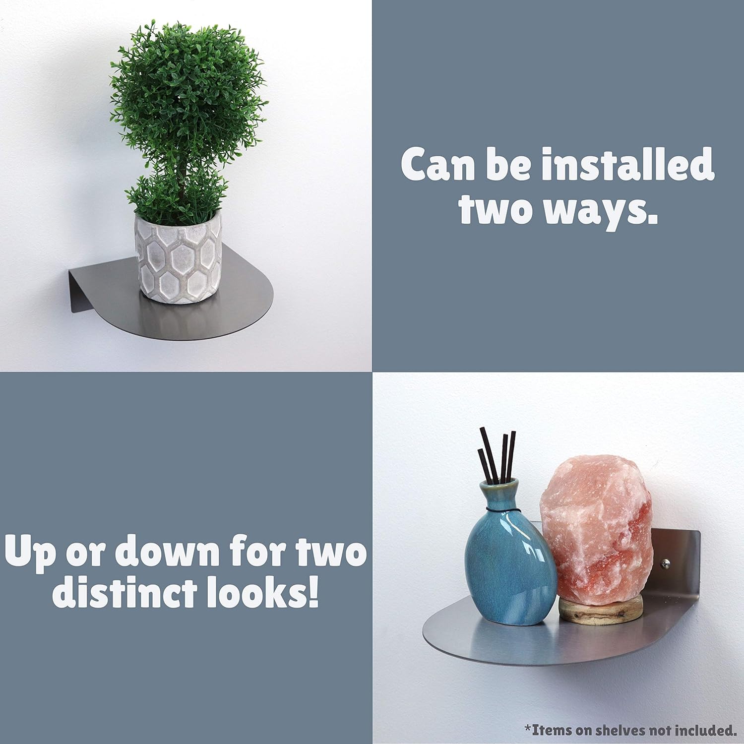 🔥 Hоt Dеаlѕ Polar Whale Modern Hanging Brushed Stainless Steel 2 Floating Wall Shelves Round Decor Durable Polished Solid Metal for Home Living Room Kitchen Bedroom Bathroom with Mounting Hardware 8 Inches Wide 🔥 Hоt Dеаlѕ Polar Whale Modern Hanging Brushed Stainless Steel 2 Floating Wall Shelves Round Decor Durable Polished Solid Metal for Home Living Room Kitchen Bedroom Bathroom with Mounting Hardware 8 Inches Wide