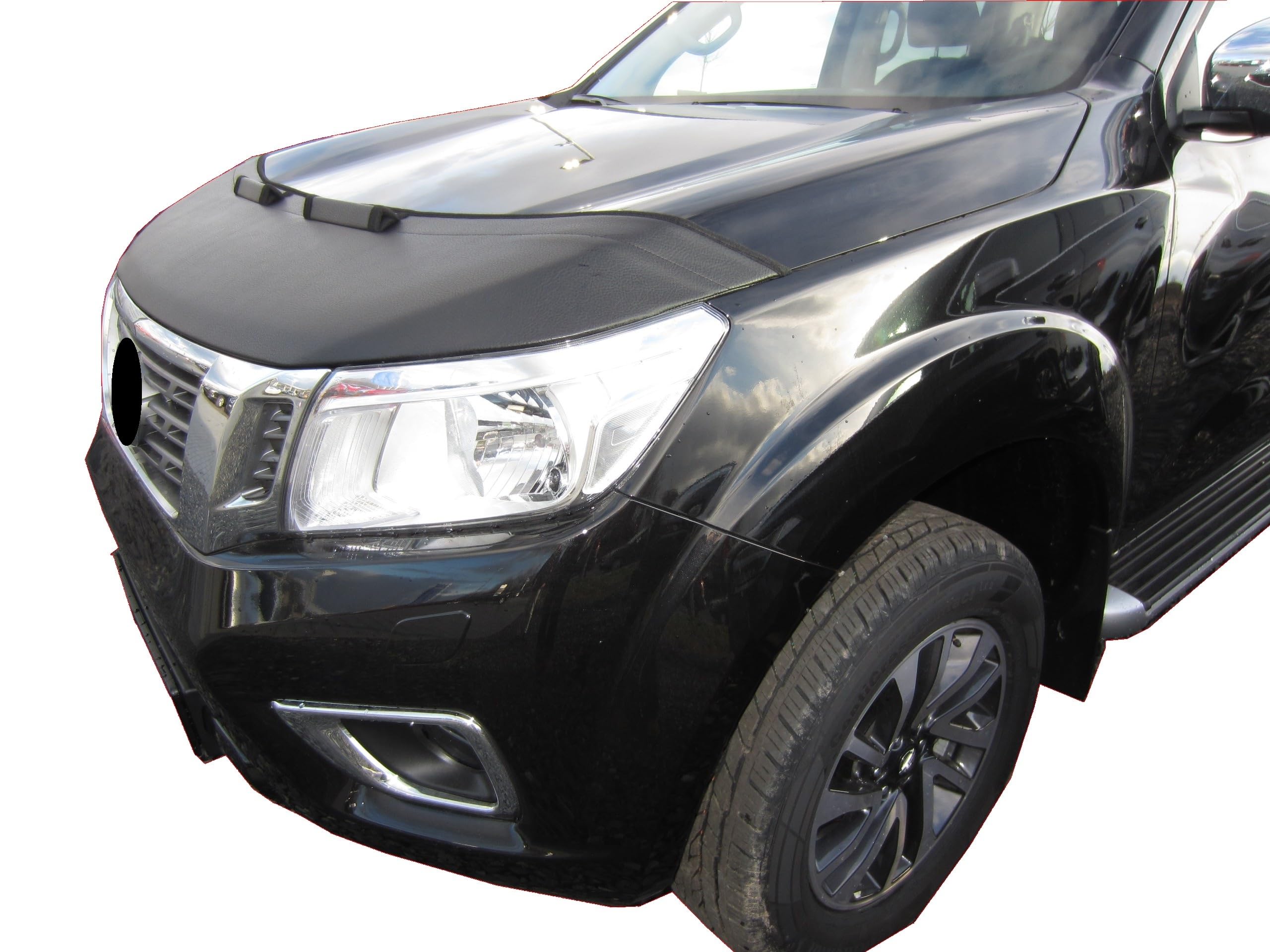 AB3-00156c Carbon Fiber Look Hood Bra Compatible with Nissan Navara D23 Since 2014 Front End Nose Mask Bonnet Bra